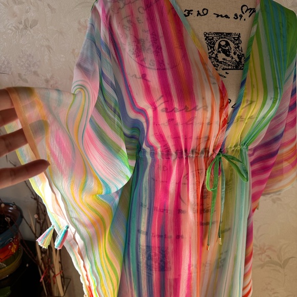 Bleu Rod Beattie.Caftan Cover.up. Size S/M - Picture 7 of 13